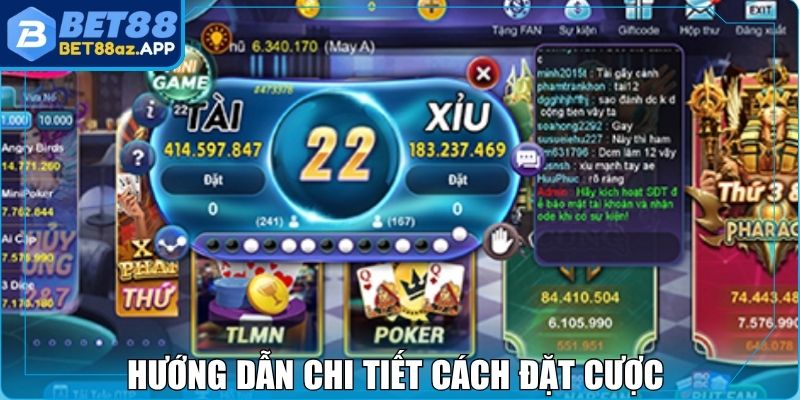 Tài Xỉu Bet88 - Xúc Xắc Đổi Vận Cho Những Người Dám Thử Hướng dẫn chi tiết cách đặt cược trong tài xỉu Bet88