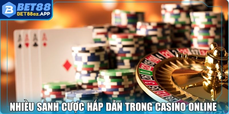 Nhiều sảnh cược hấp dẫn trong casino online Bet88