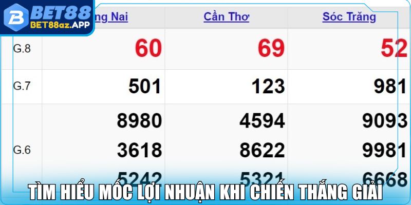 Xổ Số Miền Nam BET88 - Cá Cược Với Mức Lợi Nhuận Khủng Tìm hiểu mốc lợi nhuận khi chiến thắng giải